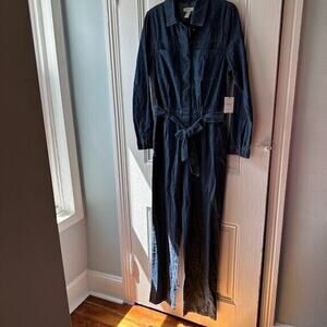 Forever 21 Overall Jumpsuit Womens Small Blue Denim Pockets Western Jeans NWT